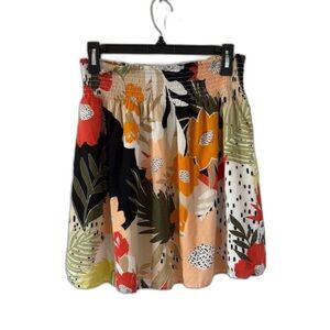 LOFT Vibrant Floral A-Line Skirt